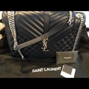 YSL Large  Monogram Tri-Quilt Leather Handbag